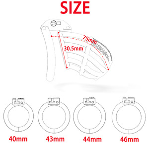 性的拘束具 男性用貞操帯 シッシィ貞操ケージ 4つのベースリング付き - Product Image 2