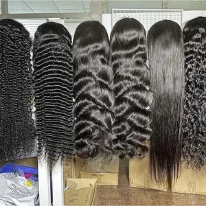 Perruques 100% Cheveux Humains Naturels, Lace Front avec Baby Hair, Vente en Gros, Perruque Complète Sans Colle 13x4 HD Transparente, Perruque Frontale Complète en Dentelle - Product Image 1
