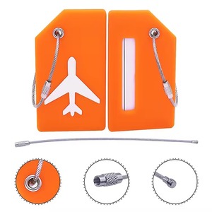 Ensemble de sangles de bagages personnalisées, ceintures de valise réglables, étiquettes de bagages en silicone PVC avec <span class=keywords><strong>carte</strong></span> d'identité pour bagages d'avion - Product Image 2