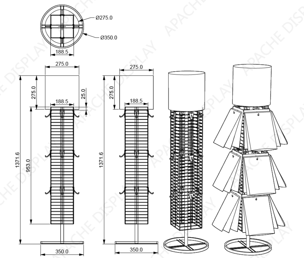 Custom Adjustable Metal Wire Hook Light-Duty Bagged Snack & Candy Display Rack in Supermarkets & Retail Stores — view 2