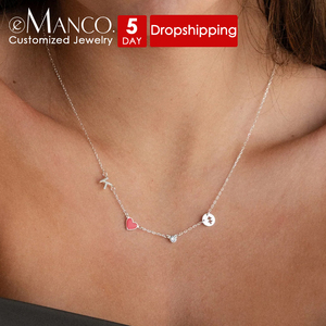 Collana EManco con Ciondoli a Forma di Lettera B e <span class=keywords><strong>Cuore</strong></span> S, Catena Placcata Oro, Regalo per Compleanno, Anniversario, Festa, Dropshipping, Ricordo - Product Image 6