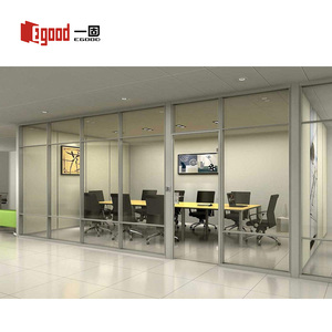 <strong>Office</strong> Glass <strong>Partition</strong> Wall With Aluminum Frame Double Glazed Soundproof Design For <strong>Cubicle</strong> And Room Divider - Product Image 2
