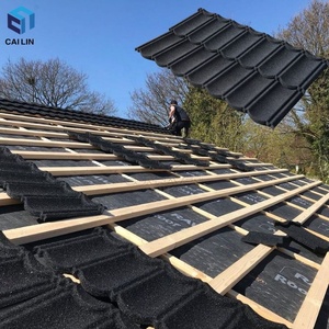 中国工厂批发0.35毫米0.4毫米石材涂层屋面瓦耐用镀锌瓷砖别墅 - Product Image 2