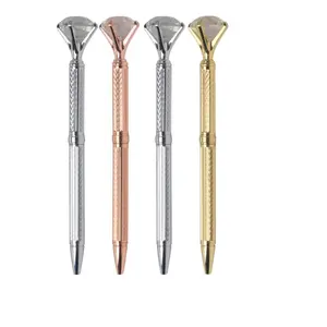 Online Winkel Voorraad Diamant Top Balpen Custom Logo Metalen Diamanten Pen Voor Relatiegeschenk