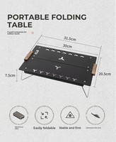 Table pliante rectangulaire simple CLS pour l'extérieur, en alliage d'aluminium, portable, ouverture rapide, pour 1 personne, pour le camping, la randonnée, l'alpinisme