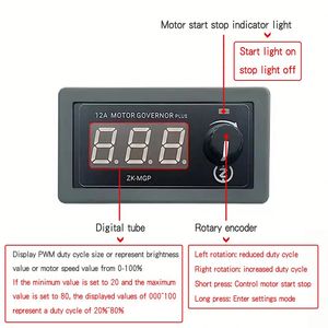 ZK-MGP Adjustable <b>Speed</b> PWM DC Motor <b>Controller</b> 5-30V 12A 360W 6V 12V 24V Slow Start Slow Stop Module Power Driver Modules - Product Image 2