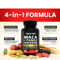 Capsules de Maca OEM à Marque Privée : Extrait Naturel de Ginseng Coréen Panax et Racine de Maca Noire, Rouge, Jaune pour le Soutien de l'Humeur et l'Énergie