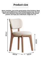 Chaise de salle à manger en bois massif avec revêtement en cuir moderne, style Cream Wind, mobilier de maison, luxe commercial haut de gamme