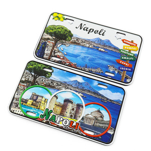Fabrication sur mesure de plaques d'immatriculation de voiture en aluminium Art Déco, souvenirs touristiques de Naples, <span class=keywords><strong>aimant</strong></span> de réfrigérateur magnétique puissant - Product Image 3