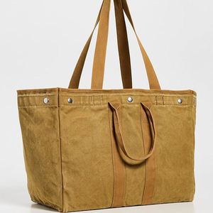 กระเป๋าผ้าแคนวาสกันน้ำสีกากีแบบ DIY  ขนาดใหญ่ สะพายไหล่  สำหรับผู้หญิง สีพื้น  ใช้ได้ทุกฤดู  สำหรับเดินทาง  ไปเที่ยวทะเล - Product Image 5