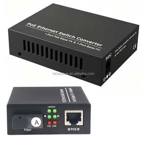 China Factory 10/100/1000M <b>PoE</b> 4RJ45 Port & Single Mode Simplex SC Port Fiber Optic <b>PoE</b> Ethernet Converter for CCTV - Product Image 5