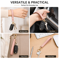 Porte-clés en cuir personnalisé OEM ODM avec logo, motif cœur mignon, coquillage brodé, pendentif de sac tendance, cadeau promotionnel souvenir