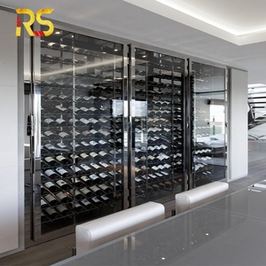 Foshan Armoire de stockage de <span class=keywords><strong>vin</strong></span> personnalisée Affichage Porte-<span class=keywords><strong>bouteille</strong></span> de <span class=keywords><strong>vin</strong></span> Restaurant Présentoir à <span class=keywords><strong>vin</strong></span> en acier inoxydable noir avec lumière - Product Image 2