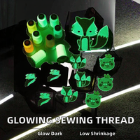 Fil à coudre en polyester phosphorescent à prix compétitif, motif teint lumineux, faible rétrécissement, pour vêtements, marque HUA BAO