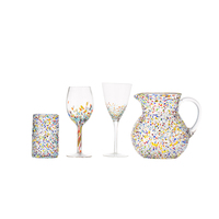 Jeu de verres à vin en forme de confettis, pour boisson, style mexicain, couleurs rotées, verre à vin