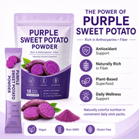 Poudre de superaliment végétal de patate douce violette en sachets individuels avec Resvératrol et extrait de grenade pour smoothies et pâtisseries OEM