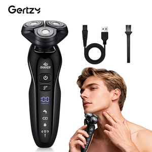 Hot Sell IPX5 Rechargeable Rotary <b>Shaver</b> Triple Blade Facial With 3 Floating Heads Digital Display Foil <b>Shaver</b> - Product Image 1