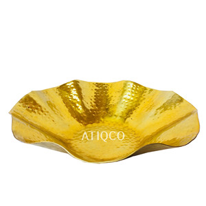 Décoration de table, plat à fruits en aluminium coulé, doré, technique céladon, écologique, style américain, dernier modèle moderne - Product Image 1