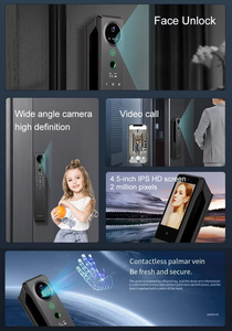 Aurelysse 2026 Serrure Intelligente à Déverrouillage par Veine Palmaire, Reconnaissance Faciale 3D, Interphone Vidéo, Haute Sécurité, Bois, WiFi, OEM ODM Usine - Product Image 6
