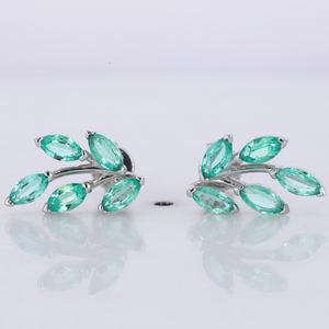 Hojas Verdes Naturales 2*4mm 2,5*5mm corte Marquesa Esmeralda <span class=keywords><strong>colombiana</strong></span> S925 pendientes de racimo de plata - Product Image 2