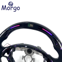 Volant sport en cuir suédé noir avec LED et fibre de carbone Morgo Infiniti G35/G37/G37X/G37S/G25, personnalisable, garantie 1 an