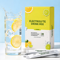 Poudre d'électrolytes hydratante au citron pour adultes, marque privée, certifiée ISO, GMP, HALAL, HACCP