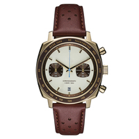 Étui de montre chronographe OEM ODM personnalisé avec votre propre logo et design, nouveau style élégant, en acier inoxydable 316L avec bracelet en cuir véritable U3068