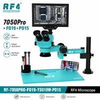 Microscope stéréo RF4 7050Pro avec rotation à 360° °   Support de moniteur LCD à bras articulé avec tapis de soudure pour la réparation de téléphones portables, ordinateurs, tablettes et montres