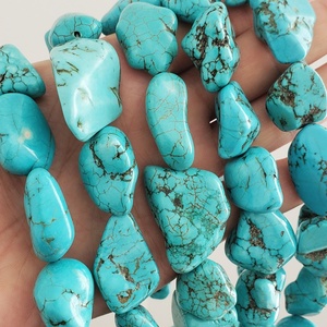 Perles en <span class=keywords><strong>pierre</strong></span> naturelle irrégulière vibrante TB0080, <span class=keywords><strong>howlite</strong></span>, magnésite, turquoise, pépites, perles en vrac pour la fabrication de bijoux - Product Image 2