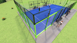 Venta al por mayor: Cancha de pádel con pilares de vidrio Spot Glass Phuoc Thinh Seamless View para torneos de élite de pádel, Oferta Global - Product Image 5