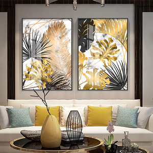 Nordic Piante Foglia D'oro della Tela di Canapa Pittura <span class=keywords><strong>Poster</strong></span> <span class=keywords><strong>E</strong></span> Stampa di Arte Della Parete Immagini Per Soggiorno camera Da Letto Sala da pranzo Moderna Della Decorazione - Product Image 1