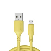 Kabel USB Mikro Murah Warna Hitam Merah Hijau Warna-warni 1m Pengisian Cepat Selubung PVC Pelindung Anyaman untuk Ponsel & Power Bank