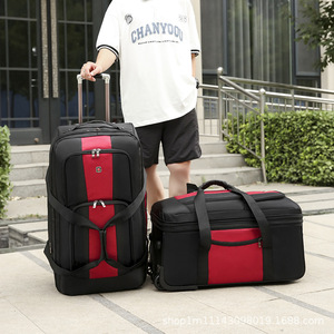 Wheeled Travel Bag Spinner Suitcase Luggage Roller Bag Enlarged Spinner Suitcase Luggage <b>Trolley</b> <b>Moving</b> Zipper Trolly Bag - Product Image 4