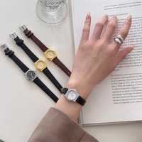 Jam Tangan Minimalis Tali Kulit Bercahaya Dial Kecil untuk Anak Perempuan Wanita Jam Tangan Wanita Sederhana Modis Trendi Diskon Besar