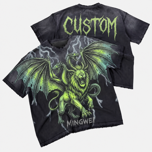 Custom Y2K Loose Fit Digital Print Graphic Tees Vintage Washed Oversized Streetwear Distressed T-shirts Pour Hommes Wholesale