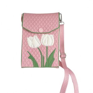 Koreanischer Stil Tulpen-Strick Mini Casual Mini-Handytasche mit Einzelriemen Tragbare Damen-Umhängetasche - Product Image 6
