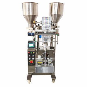 Máquina de envasado automática pequeña de 4 sellos laterales para doble paquete con función de llenado, para empaques de película y madera, con motor central - Product Image 3