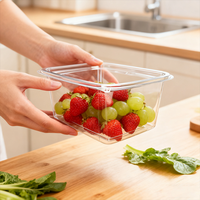 Récipients alimentaires rectangulaires transparents recyclables personnalisés en plastique PET pour gâteau sandwich pain séché et gaufres aux fruits secs