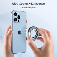 Support de téléphone magnétique de bureau en métal miniature avec anneau flexible pour smartphones