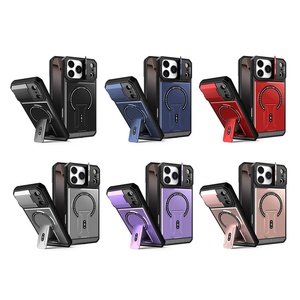 Coques de téléphone portable robustes avec béquille et protection d'objectif pour iPhone 17 16 15 14 13 Pro Max 11 Plus Samsung Xiaomi - Product Image 1