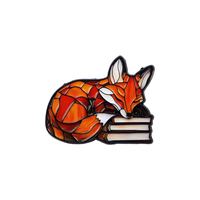 Pin Logam Grosir Motif Kartun Beruang Lucu, Pin Enamel Kutipan, Pin Buku Rubah, Lencana untuk Ransel, Pakaian, Bros, Aksesoris