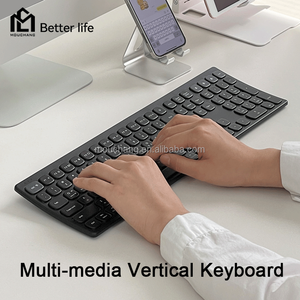 Clavier sans fil ergonomique incurvé ultra-fin, clavier sans fil silencieux ergonomique avec 5 connexions multimédias pour ordinateur, mobile, tablette - Product Image 3