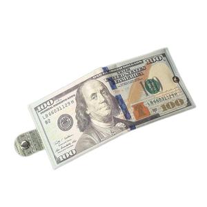 Nueva Cartera Corta de Lona Impermeable para Hombre, Estilo Billete de 100 Dólares Estadounidenses, con Cierre de Hebilla - Product Image 2
