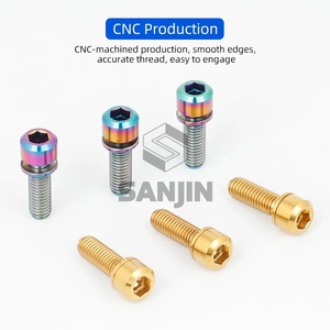 OEM Raw <strong>Titanium</strong> Socket Head Bolts Custom M5 Zinc Plated Plain with Washer for Mountain Bike Road Bike Fixed Handlebar <strong>Stem</strong> - Product Image 4