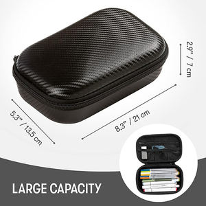 Estuche para Lápices de Carbono Negro, Caja de Lápices de EVA, Organizador de Almacenamiento Duradero, Estuche de EVA para Útiles Escolares y Cables - Product Image 2