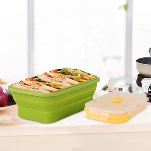 BPA Free Anti-Leak Silicone Collapsible Bento Lch <b>Boxes</b> Eco-Friendly Grade <b>Container</b> for Portable Food Storage - Product Image 5
