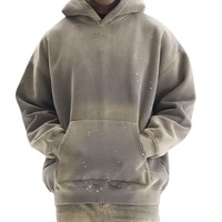 Sweat-shirt en coton 100% avec logo personnalisé |   Pull-over vintage épais délavé |   Sweat-shirt d'hiver chaud et ample pour homme, style streetwear