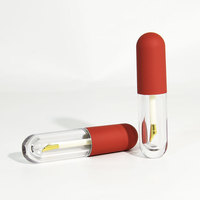 Nouveau Tube de brillant à lèvres en forme de capsule de 5ml Applicateur métallique de luxe Brosse à pieds Biche Glaçure à lèvres ronde Bouteille Liptint Base transparente