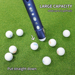 Aluminum <b>Golf</b> Ball Retriever Royal Blue And Black Metal Tube With Holes For Outdoor Use - Product Image 3