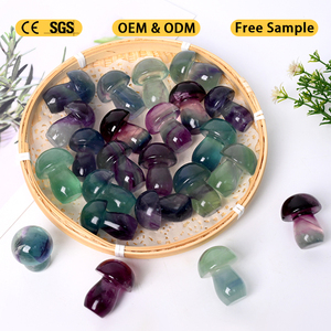 Artesanías de Cristal Natural Talladas a Mano, Hongo de Fluorita Arcoíris, Piedra Curativa, Esculturas y Figuras para Decoración del Hogar - Product Image 6